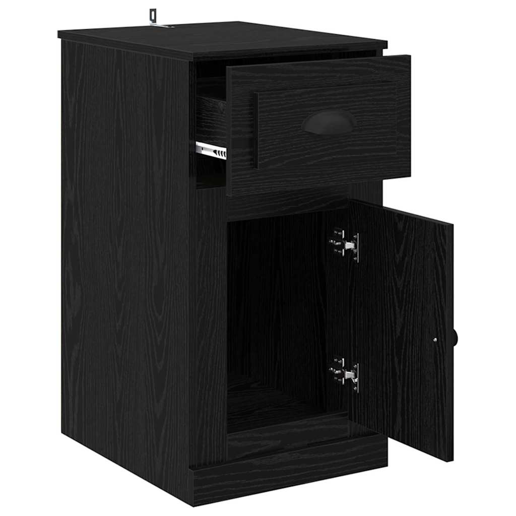 Side Cabinet Black Oak 40 x 50 x 75 cm Engineered Wood