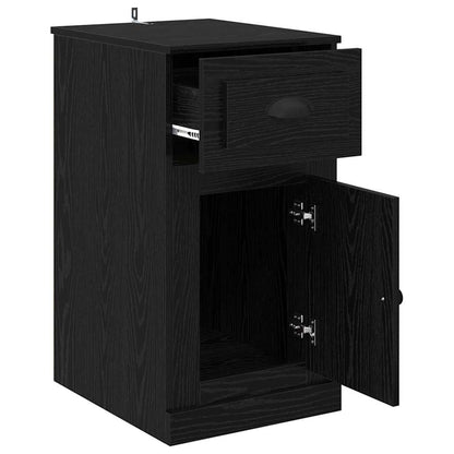Side Cabinet Black Oak 40 x 50 x 75 cm Engineered Wood