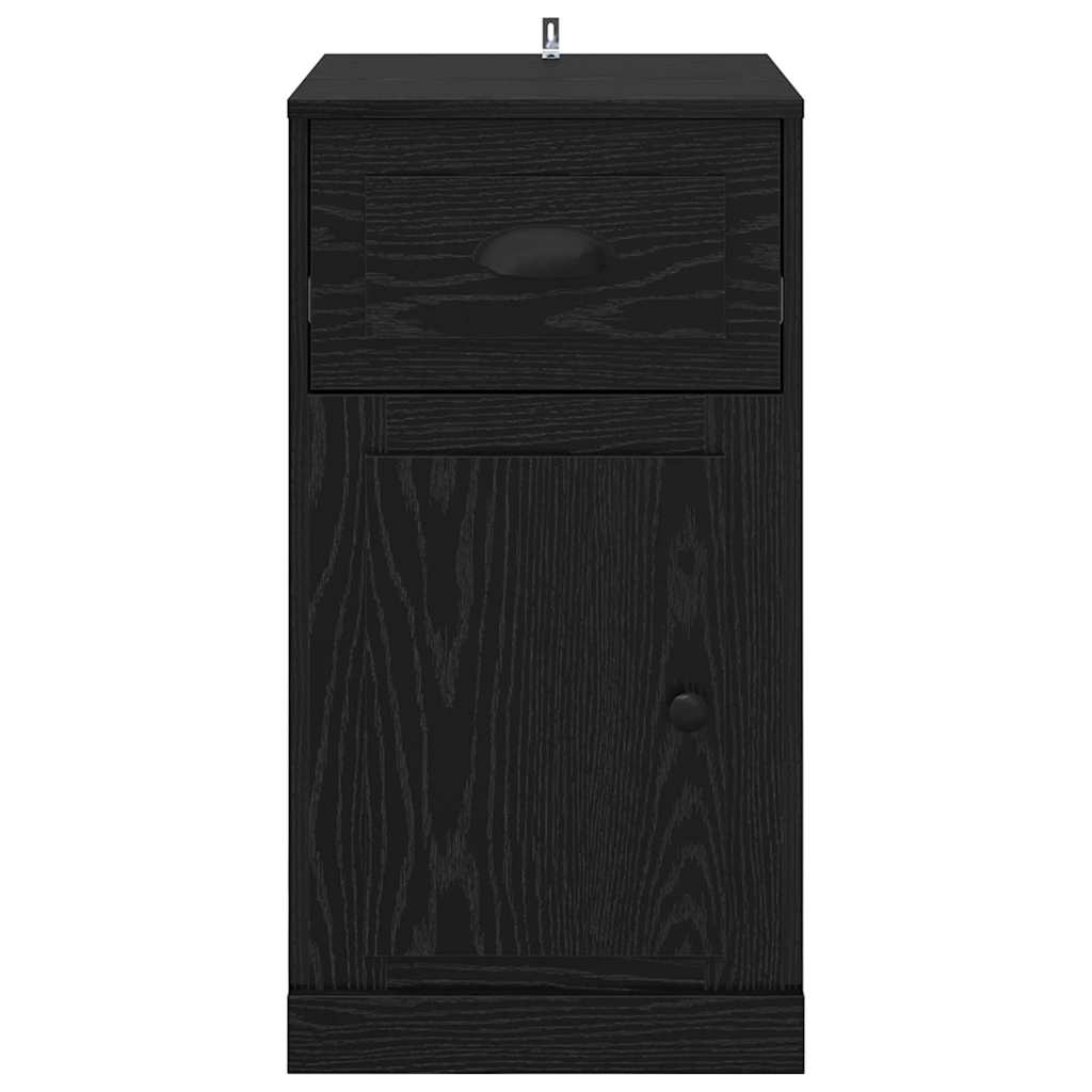Side Cabinet Black Oak 40 x 50 x 75 cm Engineered Wood