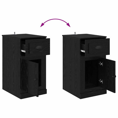 Side Cabinet Black Oak 40 x 50 x 75 cm Engineered Wood