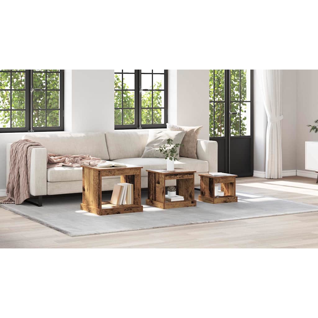 Coffee Table 3 pcs Old Wood Engineered Wood