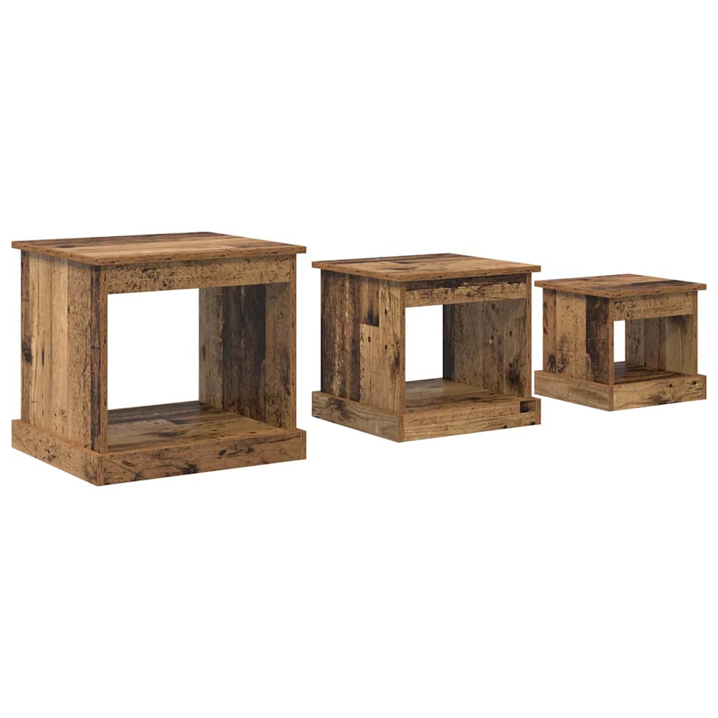 Coffee Table 3 pcs Old Wood Engineered Wood