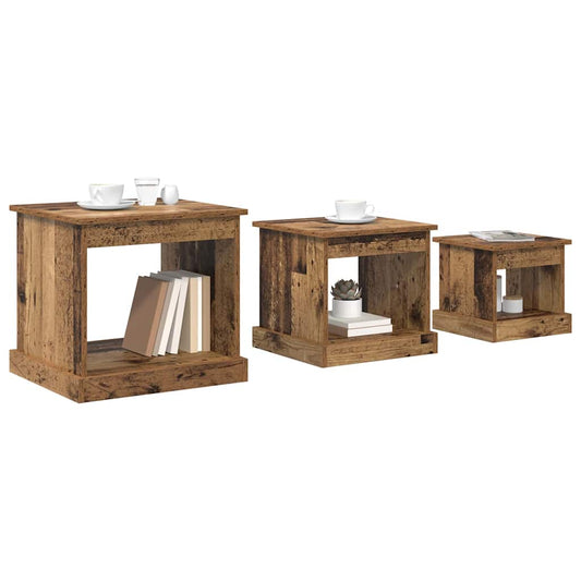 Coffee Table 3 pcs Old Wood 48 x 45 x 45 cm Engineered Wood