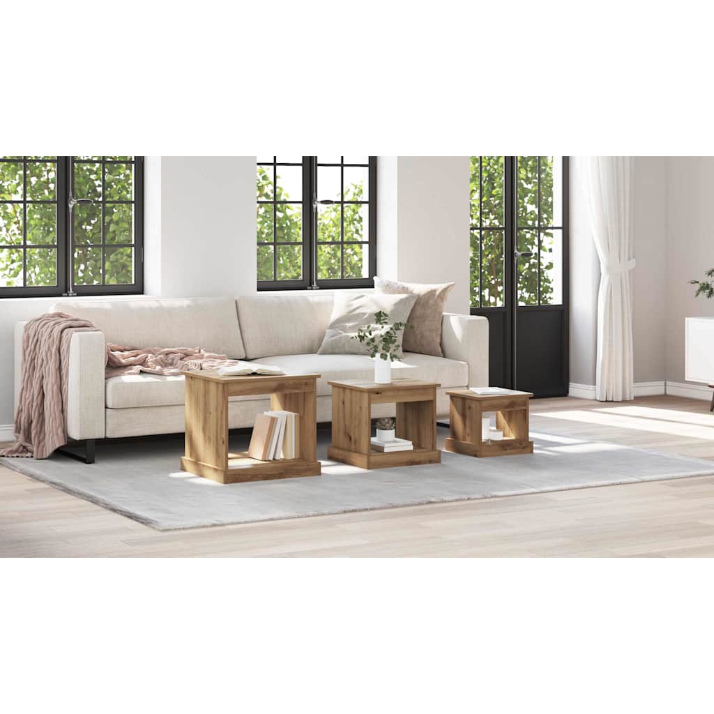 Coffee Table 3 pcs Artisan Oak Engineered Wood