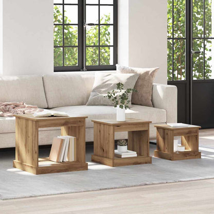 Coffee Table 3 pcs Artisan Oak 48 x 45 x 45 cm Engineered Wood