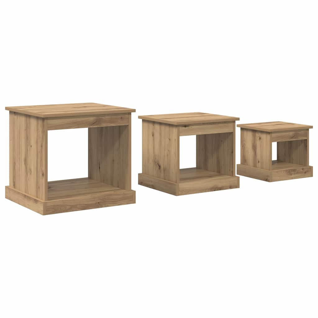 Coffee Table 3 pcs Artisan Oak Engineered Wood