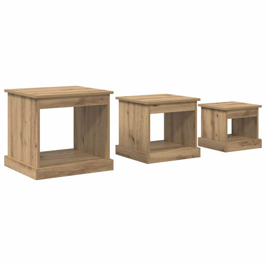 Coffee Table 3 pcs Artisan Oak 48 x 45 x 45 cm Engineered Wood