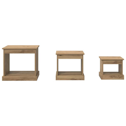 Coffee Table 3 pcs Artisan Oak 48 x 45 x 45 cm Engineered Wood
