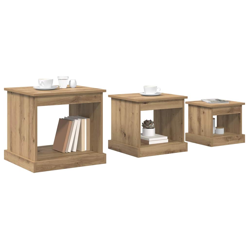 Coffee Table 3 pcs Artisan Oak Engineered Wood