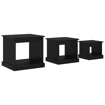 Coffee Table 3 pcs Black Oak Engineered Wood