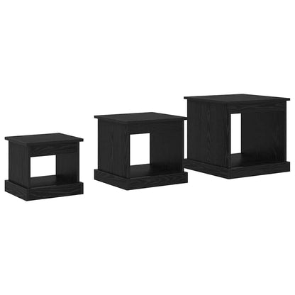 Coffee Table 3 pcs Black Oak Engineered Wood