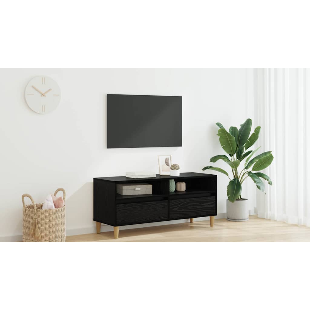 TV Cabinet Black Oak 100 x 34.5 x 44.5 cm Engineered Wood