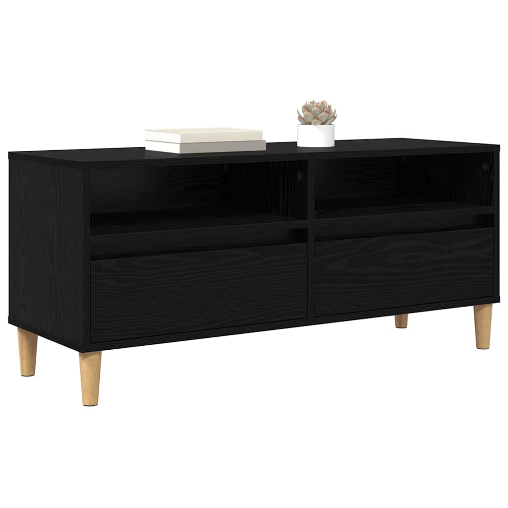 TV Cabinet Black Oak 100 x 34.5 x 44.5 cm Engineered Wood