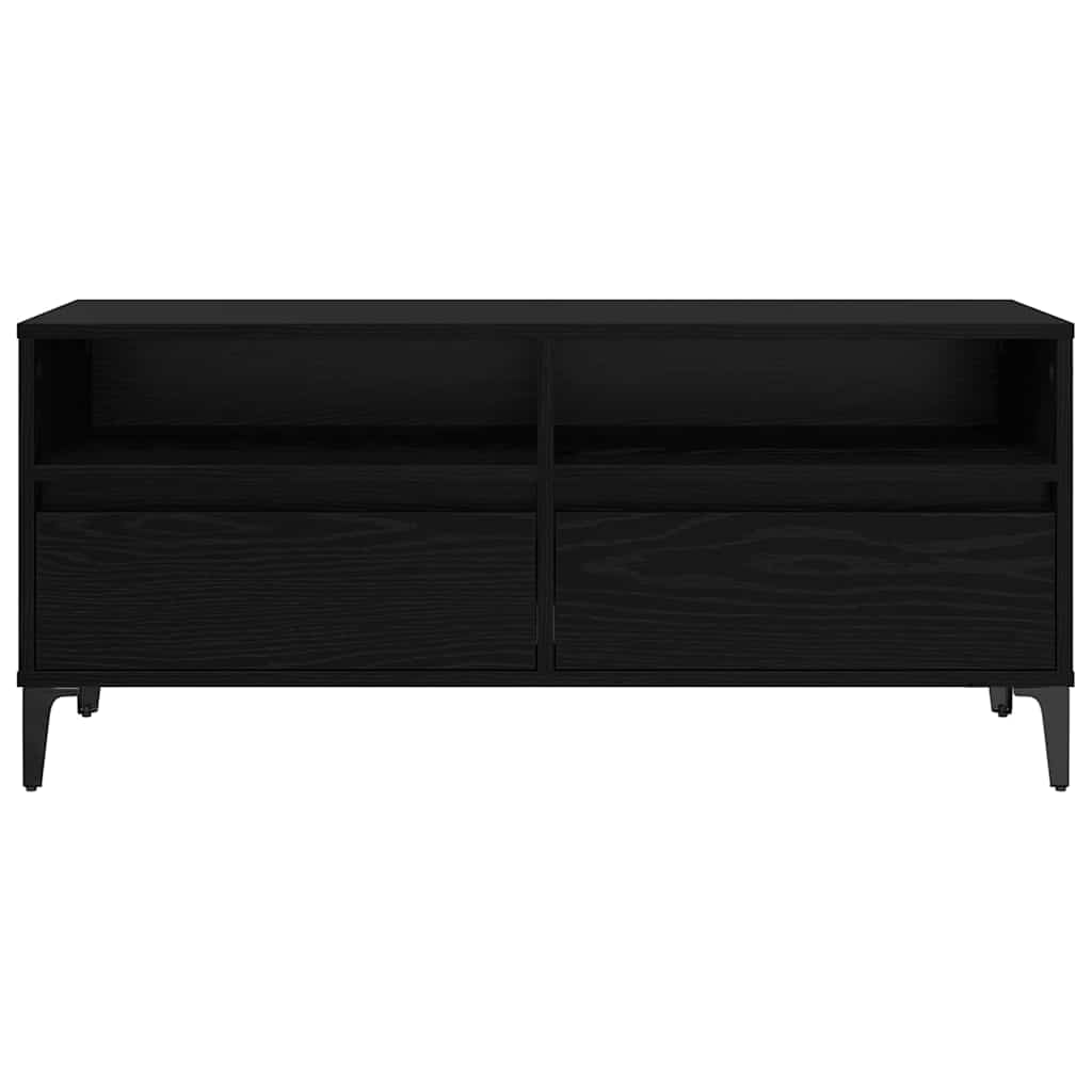 TV Cabinet with Drawer Black Oak 100 x 34.5 x 44.5 cm