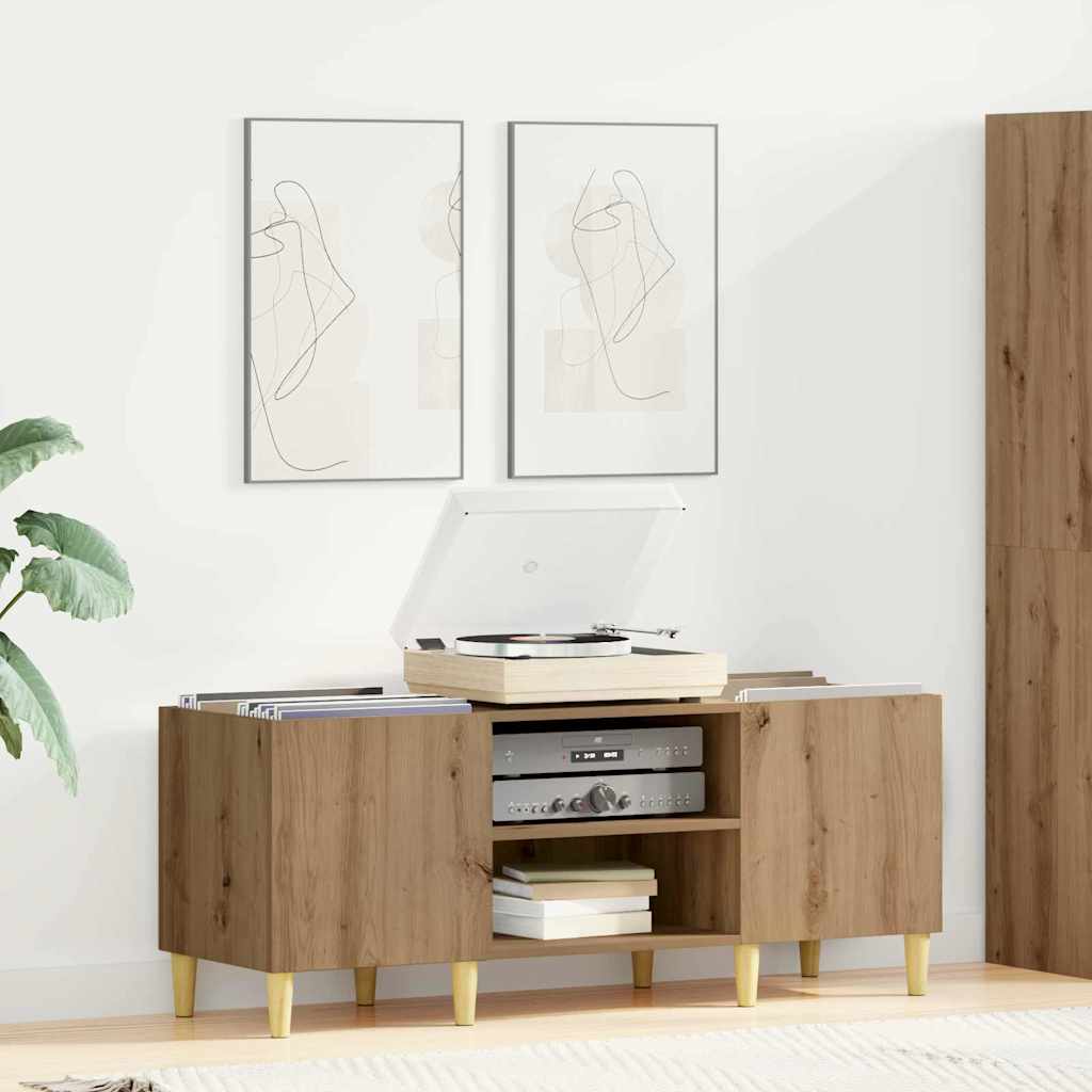 Record Cabinet 121 x 38 x 48 cm Engineered Wood Artisan Oak