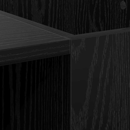 Record Cabinet 121 x 38 x 48 cm Engineered Wood Black Oak