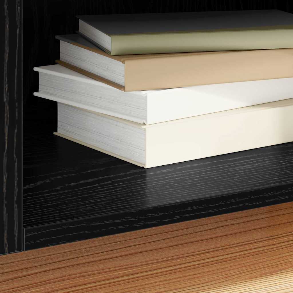 Record Cabinet 121 x 38 x 48 cm Engineered Wood Black Oak
