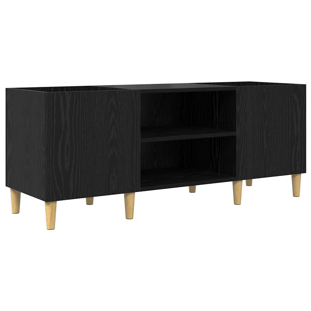 Record Cabinet 121 x 38 x 48 cm Engineered Wood Black Oak