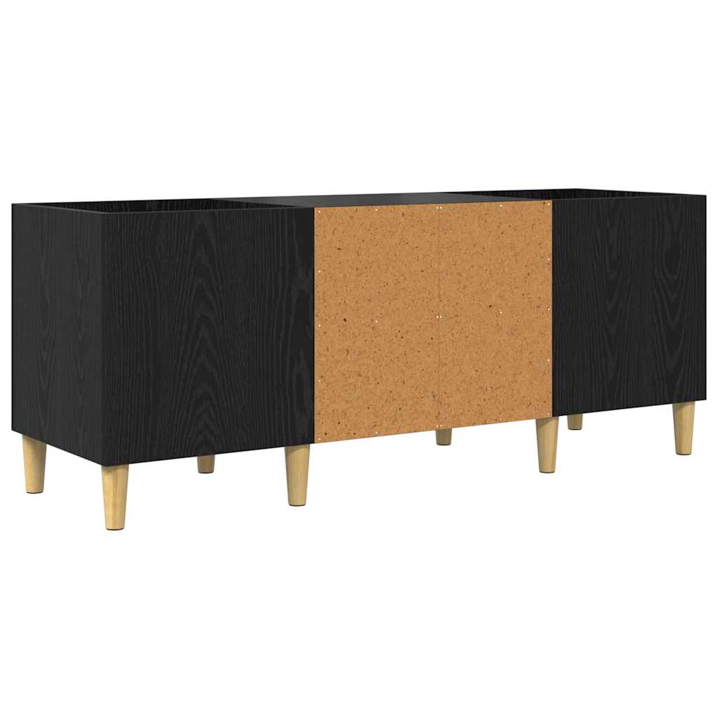 Record Cabinet 121 x 38 x 48 cm Engineered Wood Black Oak