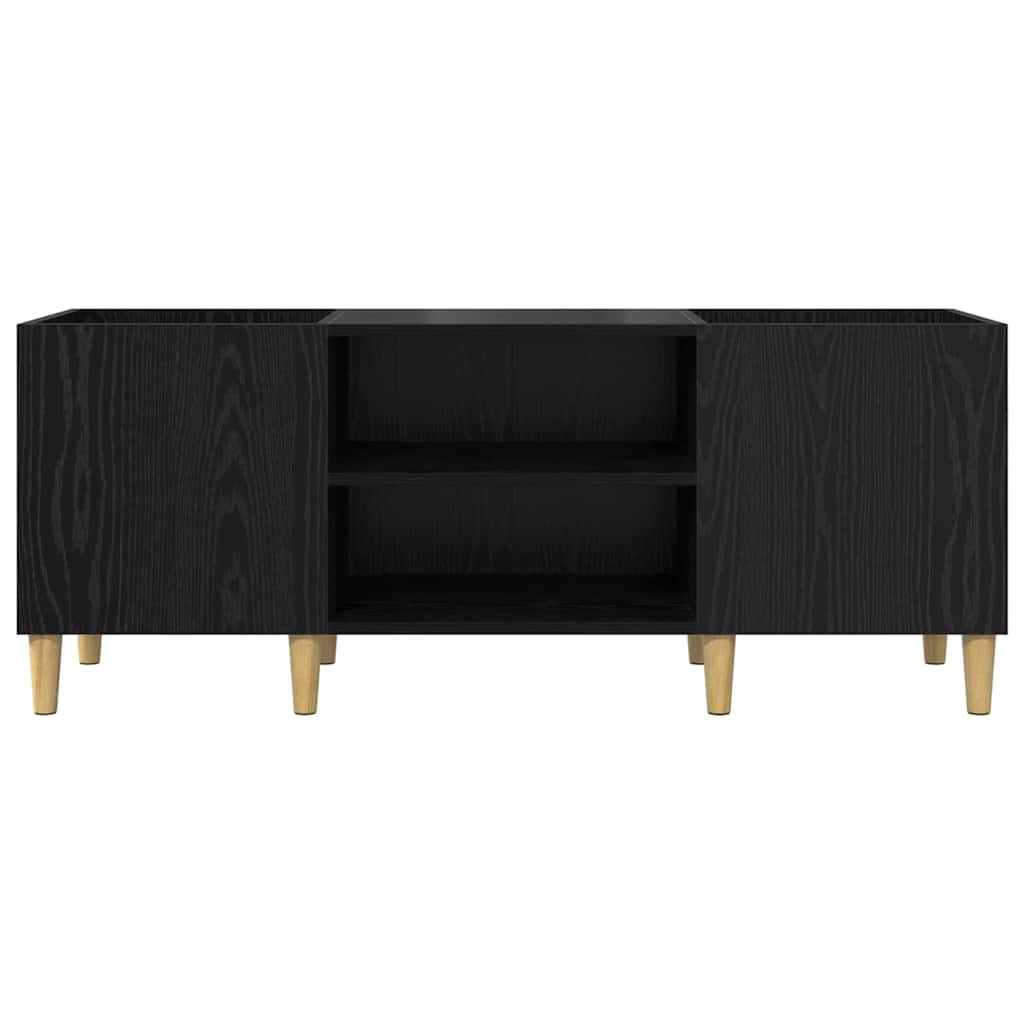 Record Cabinet 121 x 38 x 48 cm Engineered Wood Black Oak