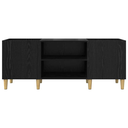 Record Cabinet 121 x 38 x 48 cm Engineered Wood Black Oak