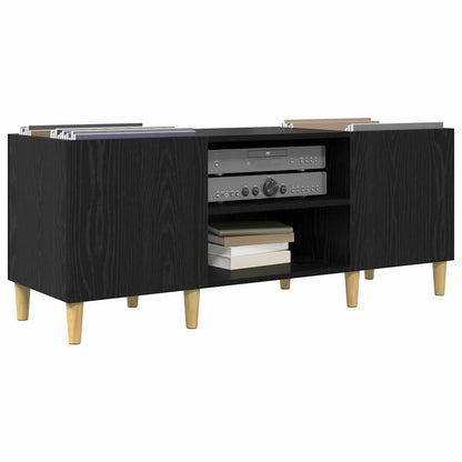 Record Cabinet 121 x 38 x 48 cm Engineered Wood Black Oak