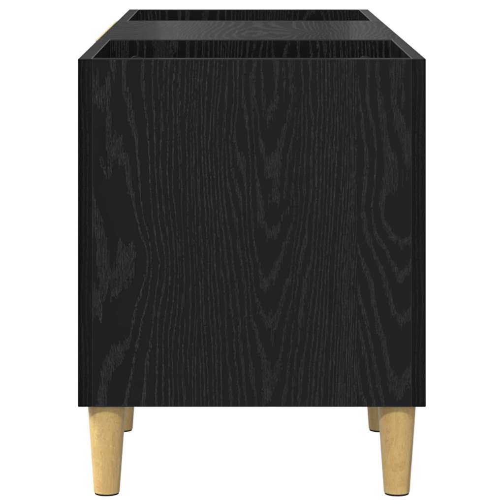 Record Cabinet 121 x 38 x 48 cm Engineered Wood Black Oak