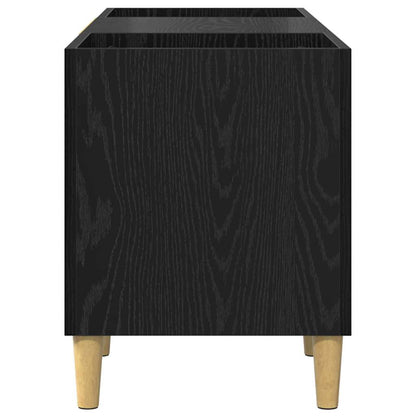 Record Cabinet 121 x 38 x 48 cm Engineered Wood Black Oak