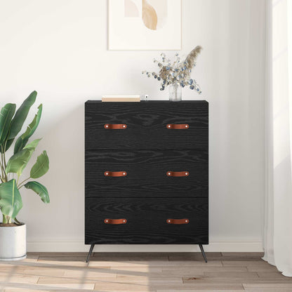 Chest of Drawers Black Oak 69.5 x 34 x 90 cm Engineered Wood