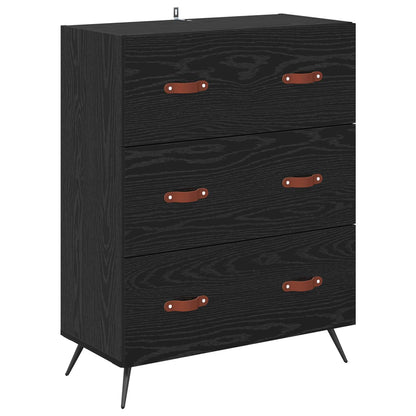 Chest of Drawers Black Oak 69.5 x 34 x 90 cm Engineered Wood