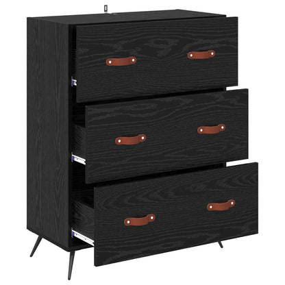 Chest of Drawers Black Oak 69.5 x 34 x 90 cm Engineered Wood