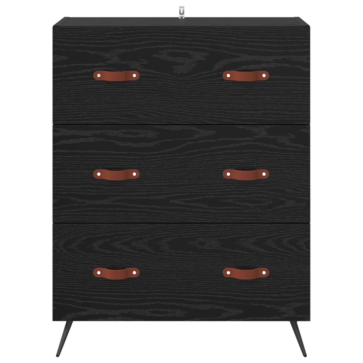 Chest of Drawers Black Oak 69.5 x 34 x 90 cm Engineered Wood