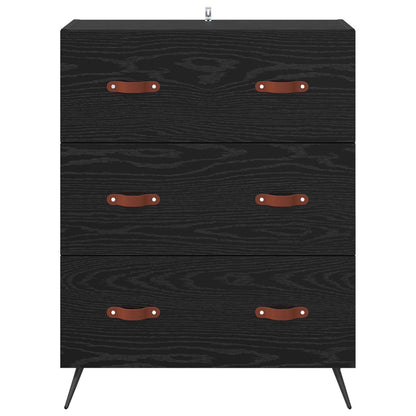 Chest of Drawers Black Oak 69.5 x 34 x 90 cm Engineered Wood