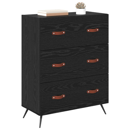 Chest of Drawers Black Oak 69.5 x 34 x 90 cm Engineered Wood