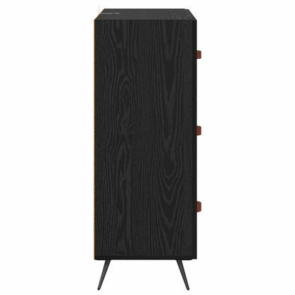 Chest of Drawers Black Oak 69.5 x 34 x 90 cm Engineered Wood