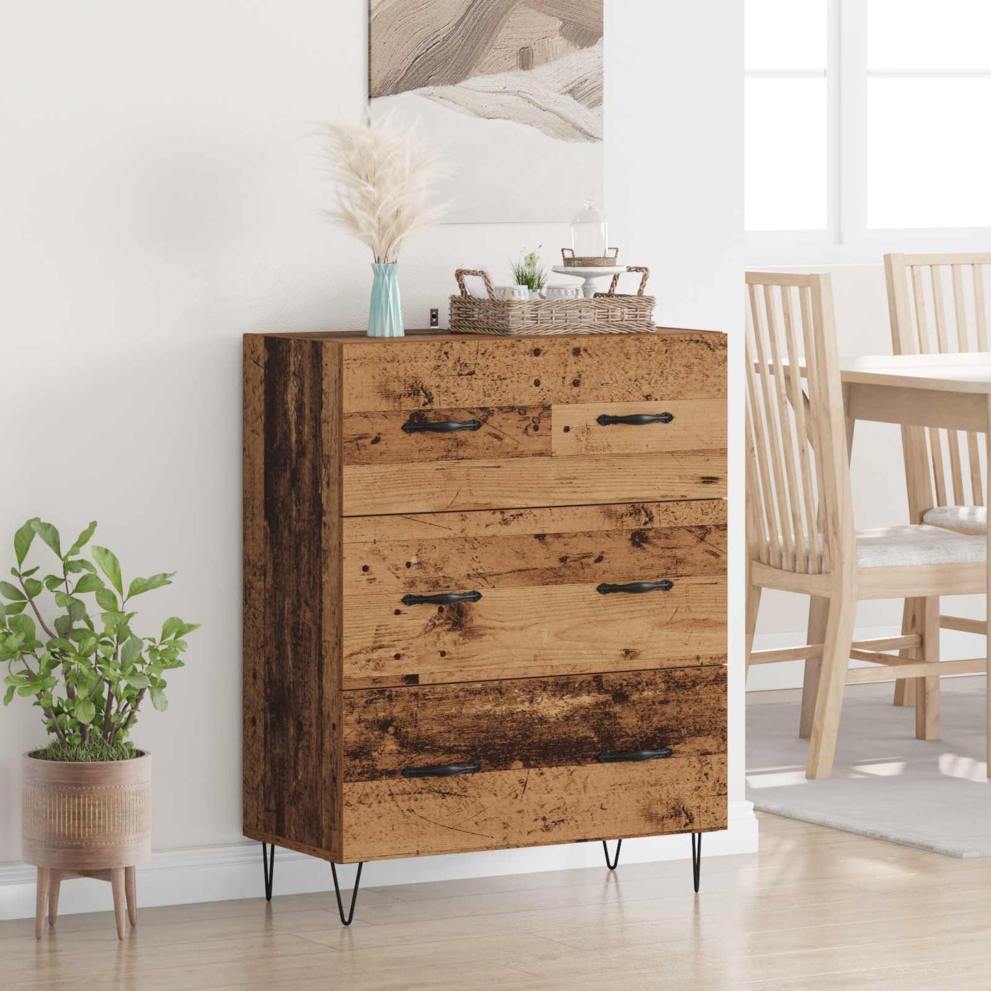 Sideboard Old Wood 69.5 x 34 x 90 cm Engineered Wood and Iron