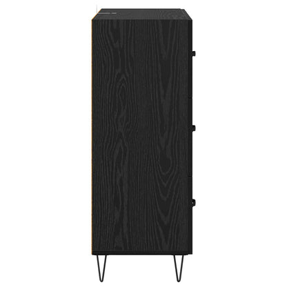 Sideboard Black Oak 69.5 x 34 x 90 cm Engineered Wood and Iron