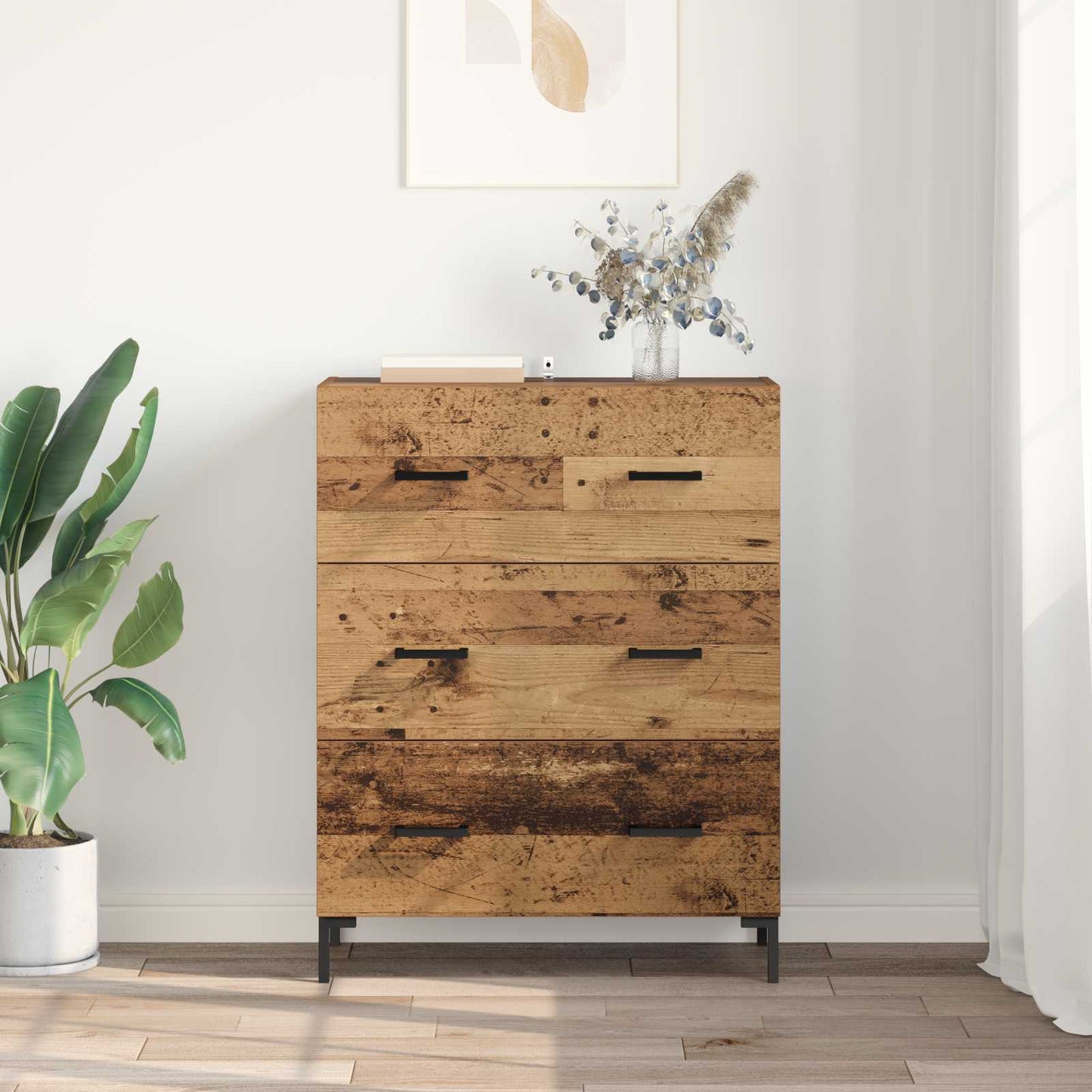 Sideboard Old Wood 69.5 x 34 x 90 cm Engineered Wood and Iron