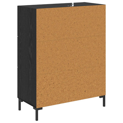 Sideboard Black Oak 69.5 x 34 x 90 cm Engineered Wood and Iron