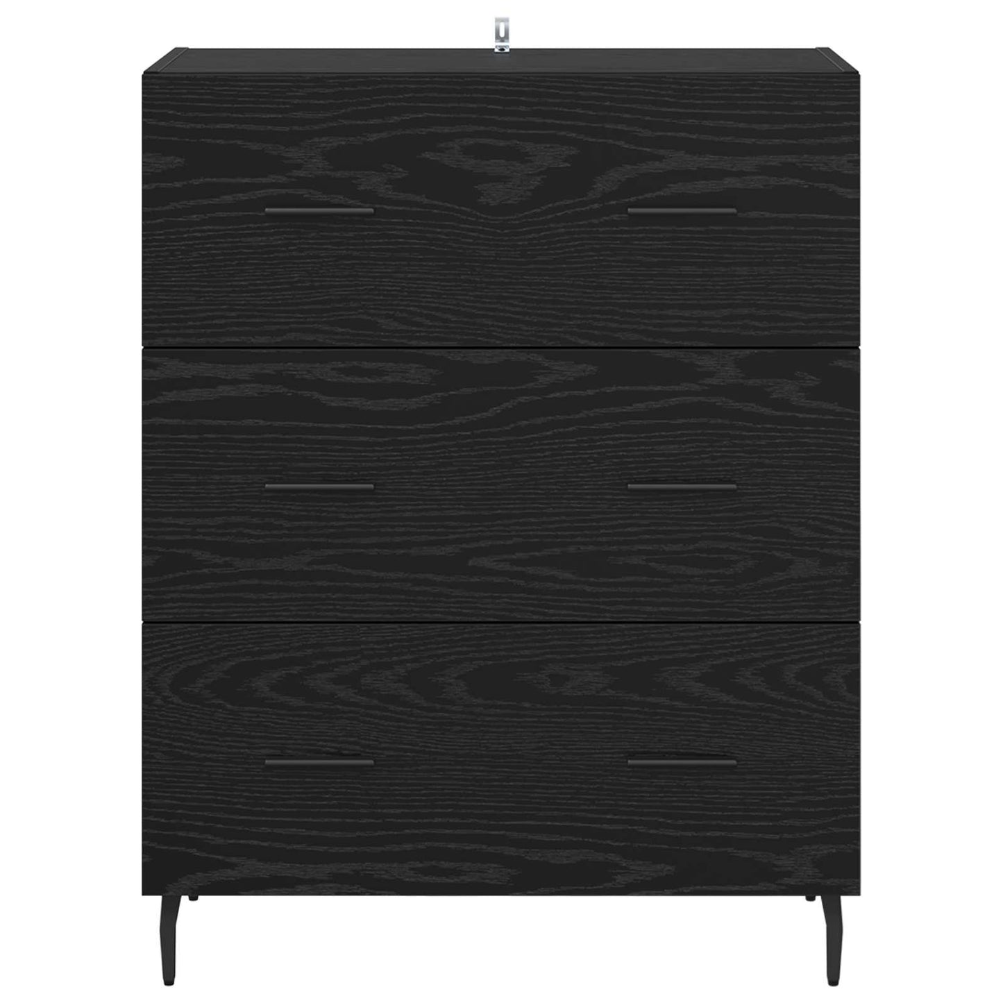 Sideboard Black Oak 69.5 x 34 x 90 cm Engineered Wood and Iron