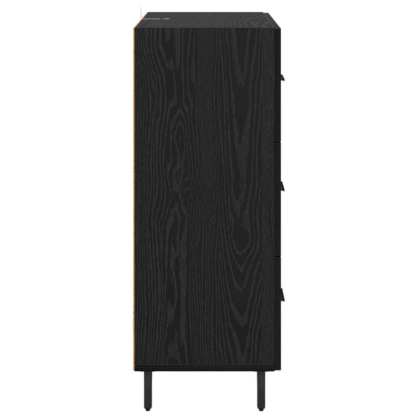 Sideboard Black Oak 69.5 x 34 x 90 cm Engineered Wood and Iron