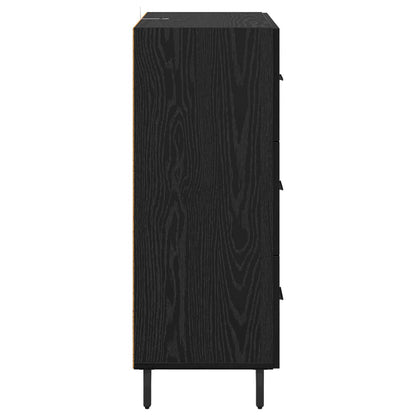 Sideboard Black Oak 69.5 x 34 x 90 cm Engineered Wood and Iron