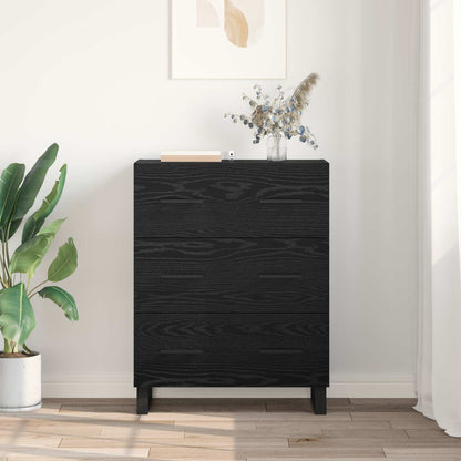 Sideboard Black Oak 69.5 x 34 x 90 cm Engineered Wood and Iron