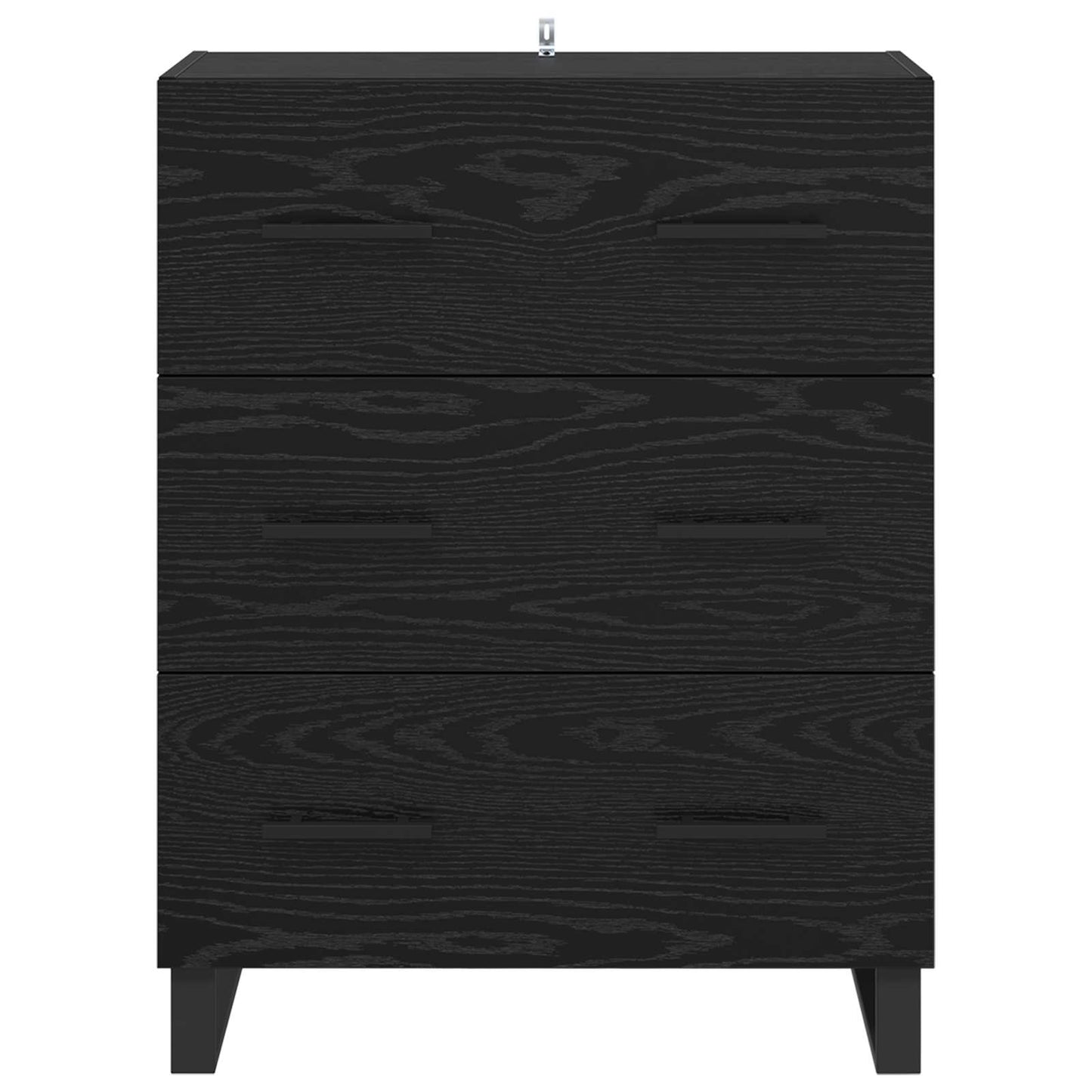 Sideboard Black Oak 69.5 x 34 x 90 cm Engineered Wood and Iron