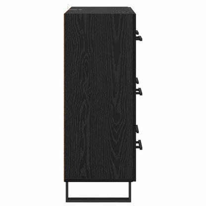 Sideboard Black Oak 69.5 x 34 x 90 cm Engineered Wood and Iron