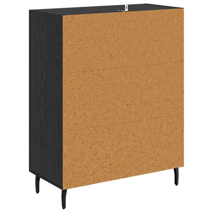 Sideboard Black Oak 69.5 x 34 x 90 cm Engineered Wood and Iron