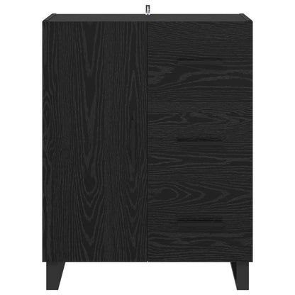 Sideboard Black Oak 69.5 x 34 x 90 cm Engineered Wood and Iron
