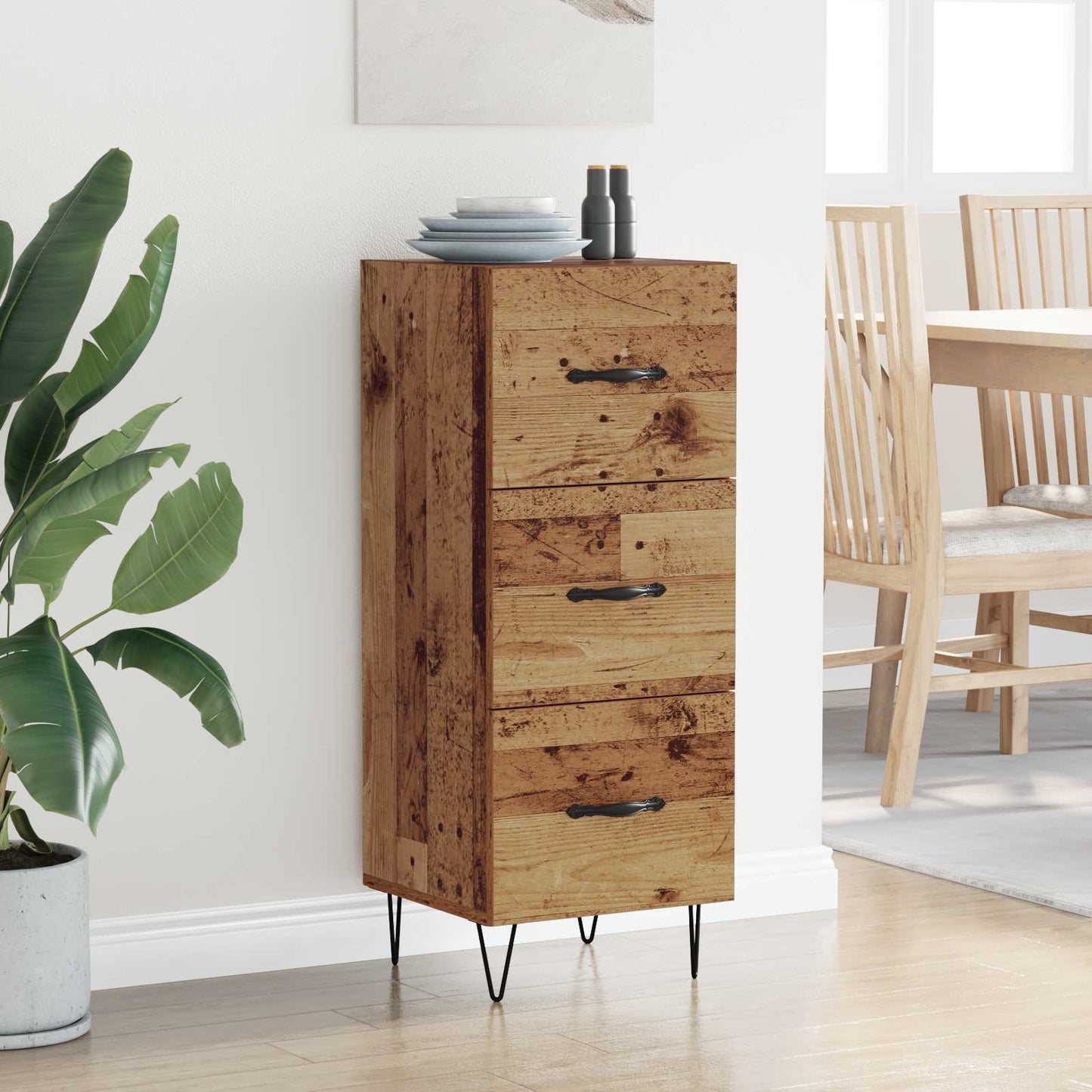 Sideboard Old wood 34 x 34.5 x 90 cm Engineered wood