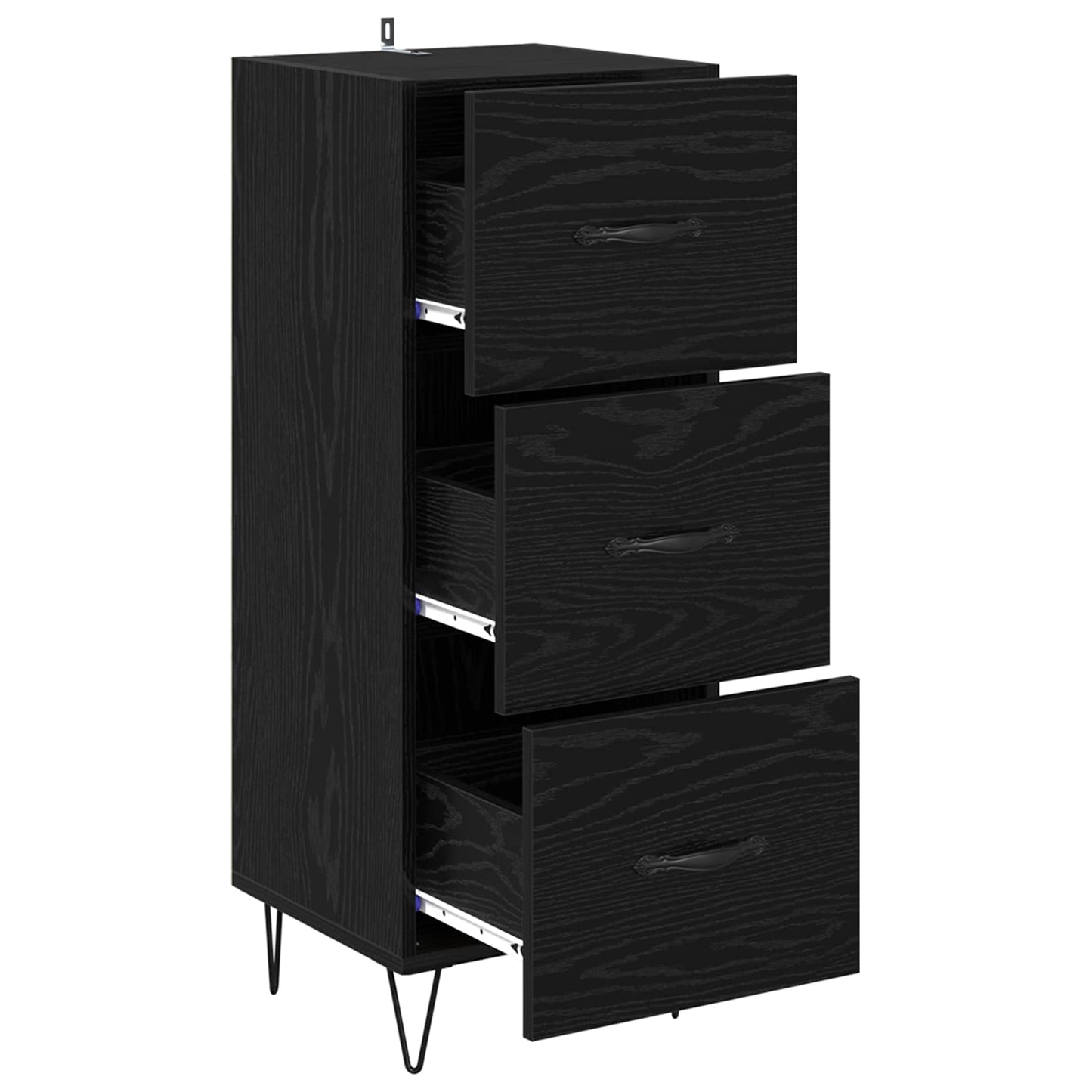 Sideboard Black oak 34 x 34.5 x 90 cm Engineered wood
