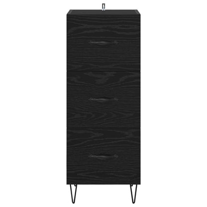 Sideboard Black oak 34 x 34.5 x 90 cm Engineered wood